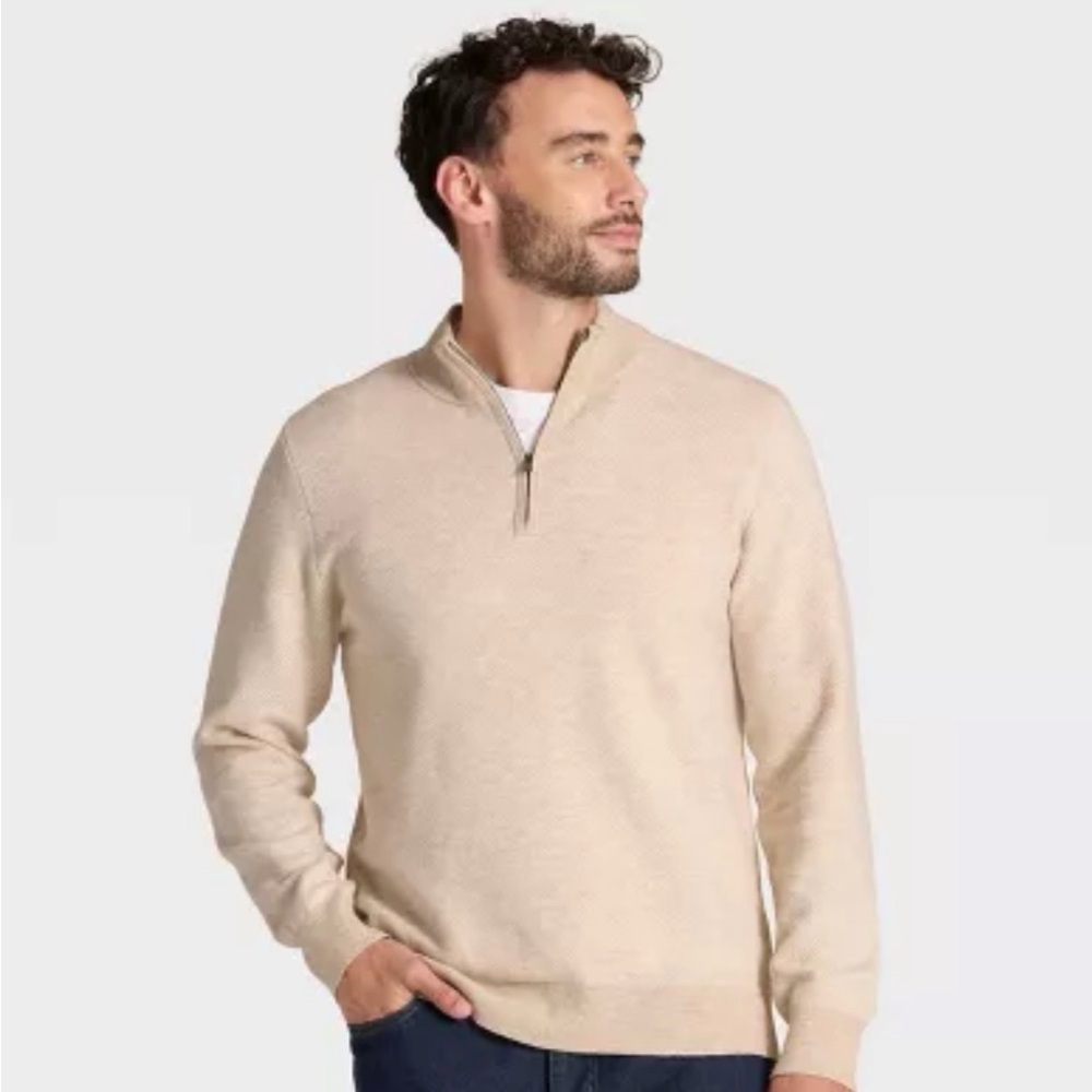 Goodfellow & Co Men's Cream Zip-Up Sweater